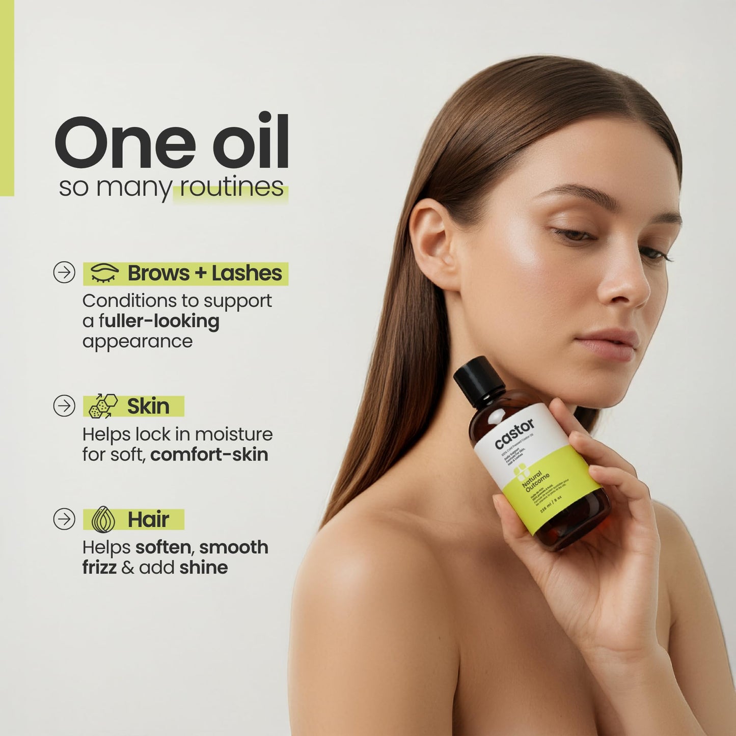 Castor Oil 100 % Pure – 8 oz Cold‑Pressed & Hexane‑Free | Hair, Scalp, Lashes & Skin Moisturiser | Vegan, Made in USA