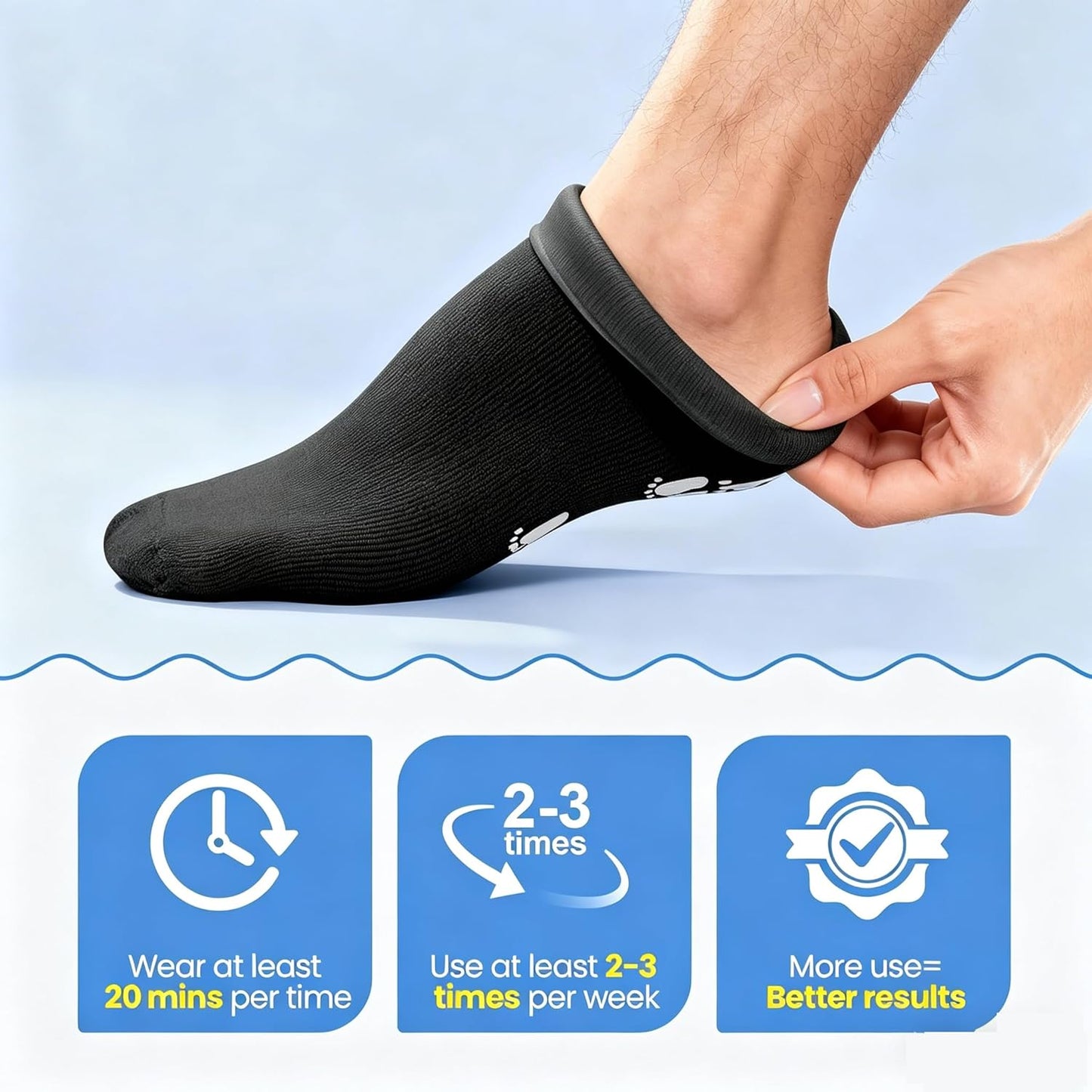 Silicone Moisturizing Socks for Dry Cracked Feet - Aloe Spa Hydrating Foot Care | Large (Up to Size 12)
