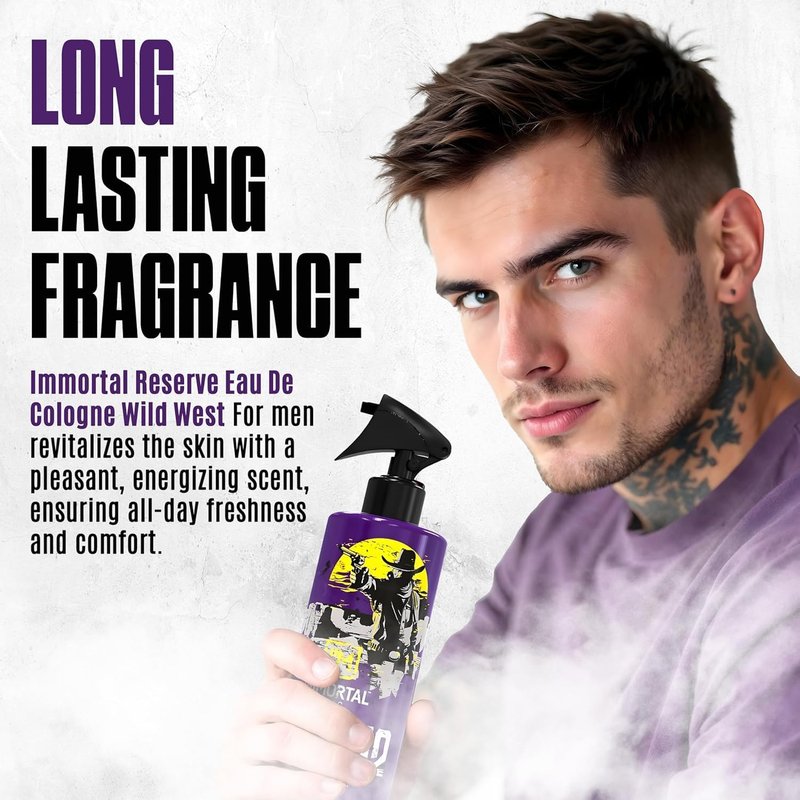 Immortal NYC Reserve 12 Wild West, After Shave Spray Body/Face Men's Cologne,17oz, Exclusive Barbers, Softens Skin, Refreshes, Disinfects and Relieves Face and Skin, Moisturizing Formula After Shaving