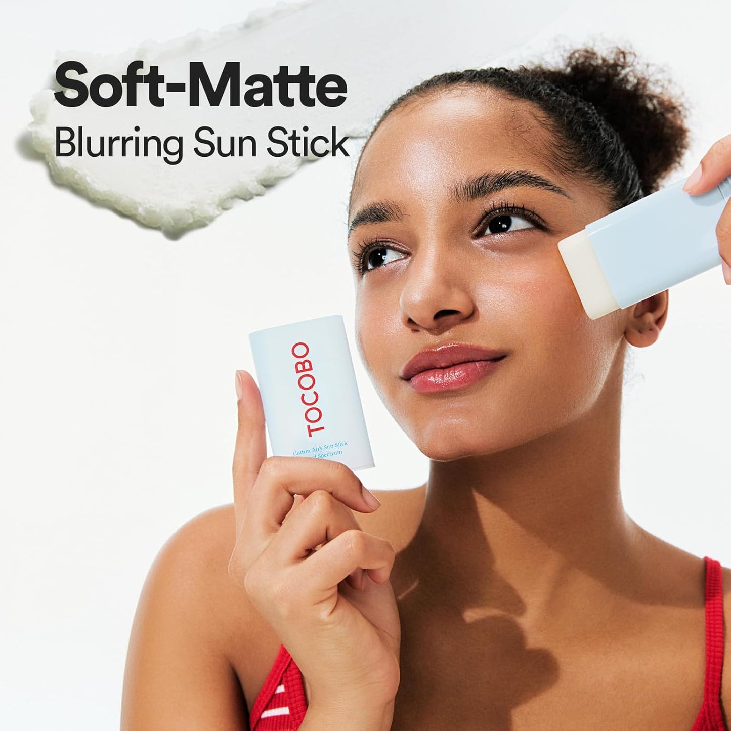 Cotton Airy Sun Stick SPF 50 - Korean Matte Sunscreen for Face | Travel Size, Vegan, 0.67 oz