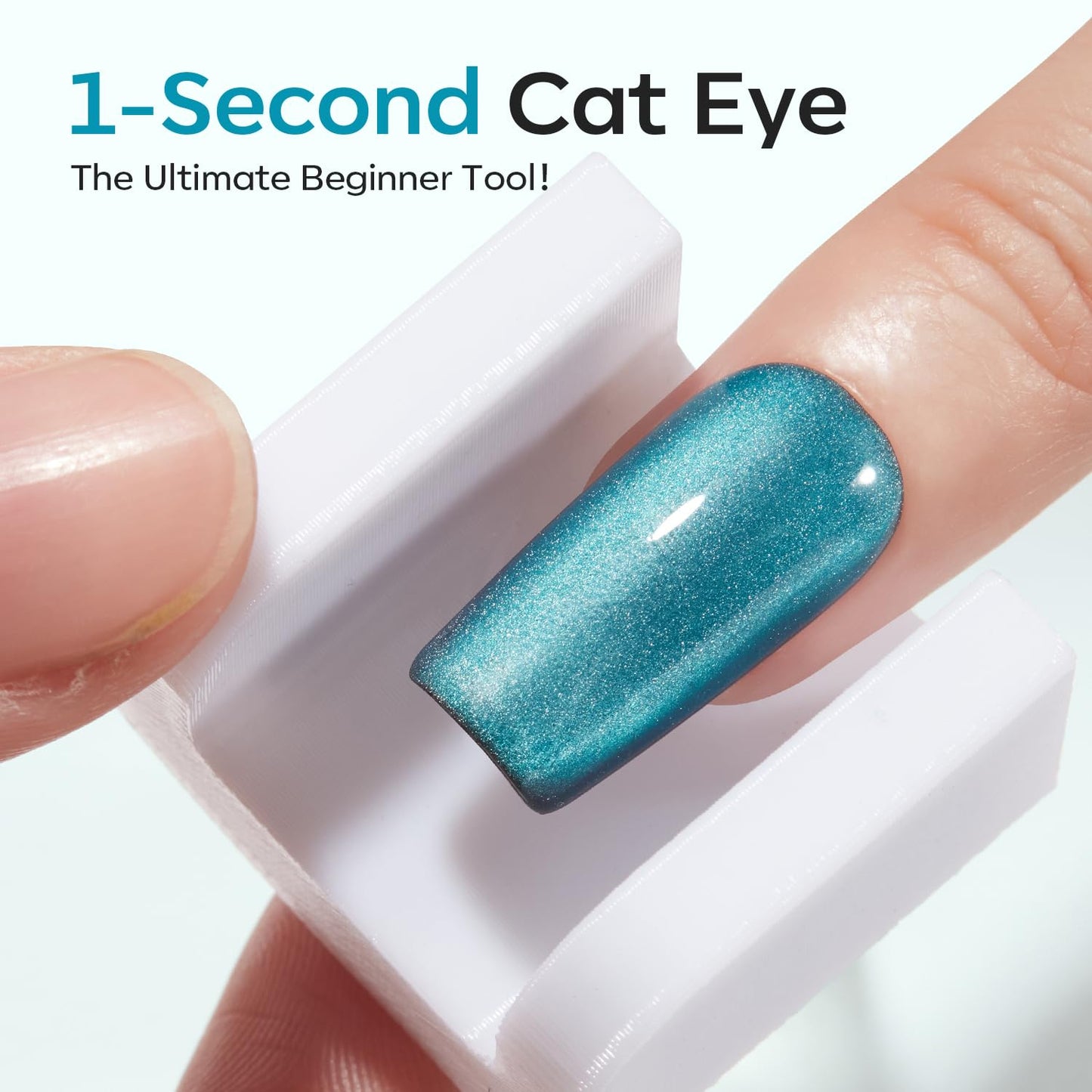 Modelones 5D Cat Eye Nail Magnet Tool Set - 360° Rotating U-Shaped, Ball, Hole & Heart Magnets for Gel Polish Art | 5 Pieces