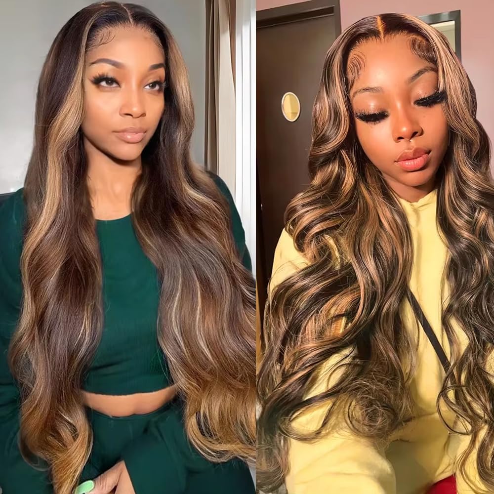 P427 Human Hair Bundles Highlight Body Wave Bundles 12 inch Ombre Brown Bundle Human Hair LadrXadr 4/27 Brown Color Bundle 100g