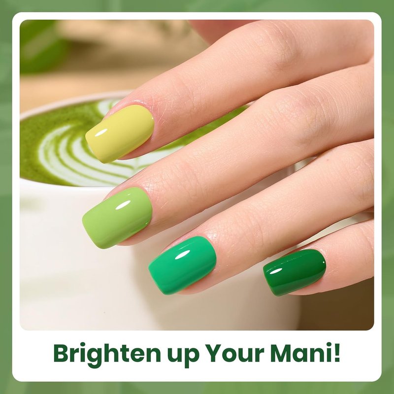 Beetles Green Gel Polish Set - 6 Pastel Green Nail Colors for Summer | Soak Off UV LED Manicure