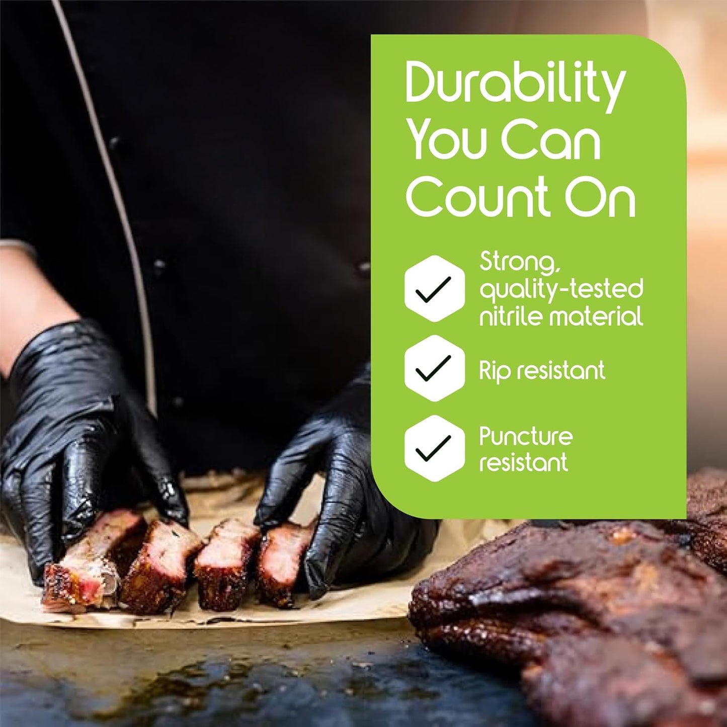 Black Nitrile Disposable Gloves - 4.5 Mil Safety Medical & Cleaning | Durable & Comfortable