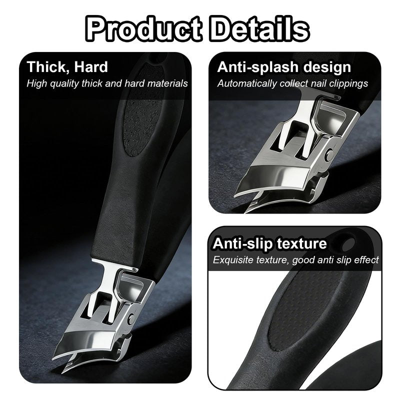 Wide Jaw Opening Anti-Splash Slanted Nail Clipper, 2026 New Curved Toenail Clippers for Thick Toenails,Slanted Nail Clippers Curved Toenail Clippers for Ingrown Nails and Thick Toenails (Orange)