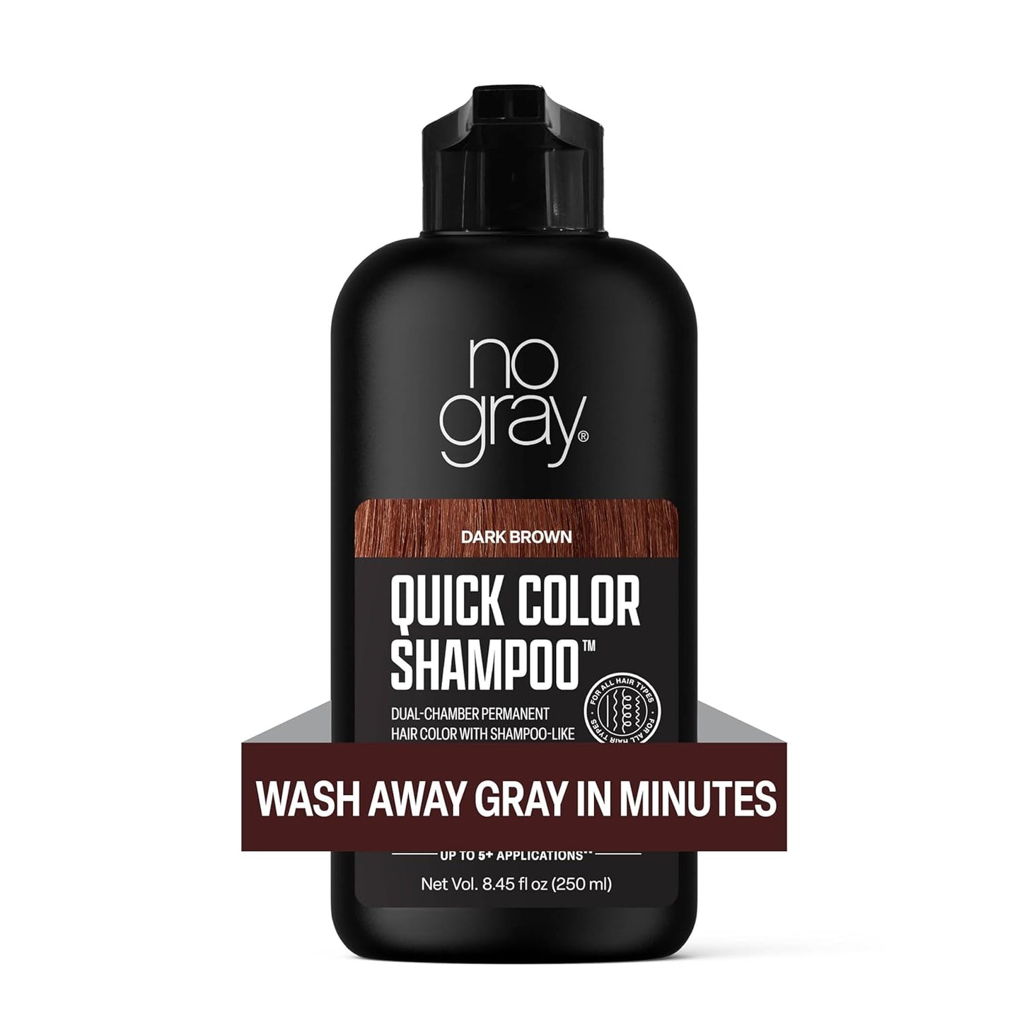 Quick Permanent Hair Color Shampoo - Dark Brown, 8.45 oz | No Gray Coverage