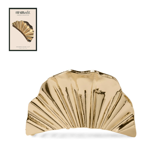 The Hair Edit Golden Hour Claw Clip, Elevated Metal Gold Claw Clip for Women, Elegant Hair Accessory All Hair Types, Jewelry for Hair, Strong Non-Slip Grip Clip for Updos, Half-Ups, & French Twists