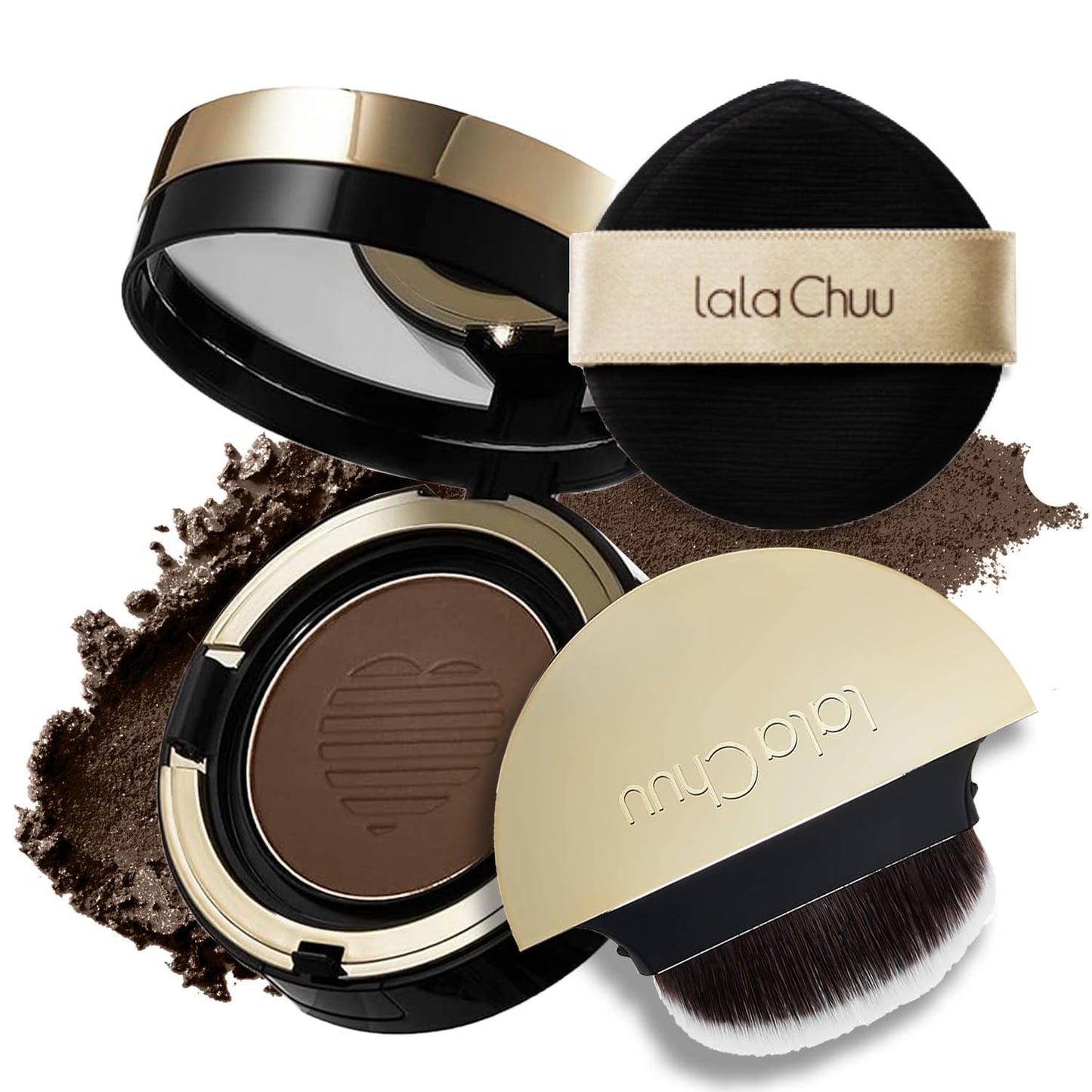 LALACHUU Hairline Powder Hair Powder for Gray Coverage Root Touch Up for Women & Men with Master Brush Concealing Hair Loss Instantly Stain Proof for 100-hour 0.32 Ounce Light Brown