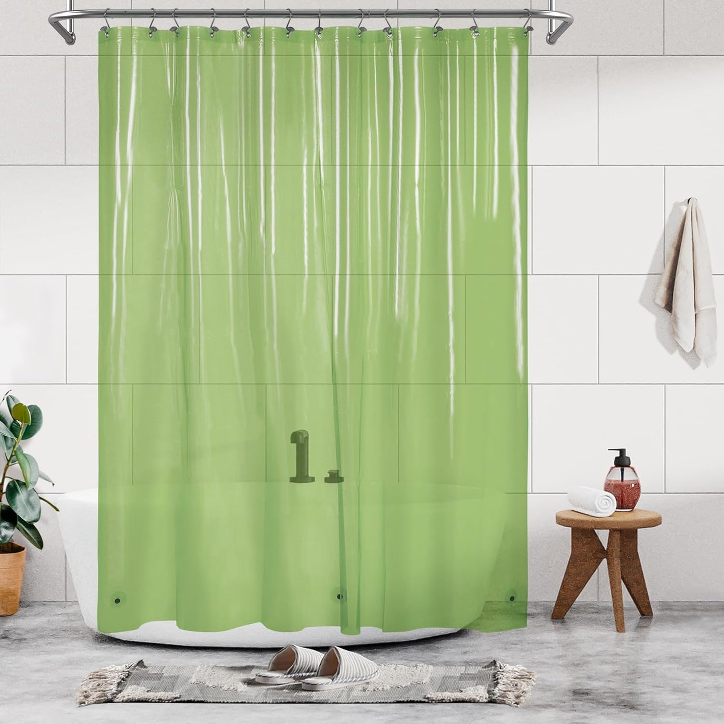 Clear Plastic Shower Liner - Premium Waterproof PEVA Curtain with Rustproof Grommets & 3 Magnets | Standard Size