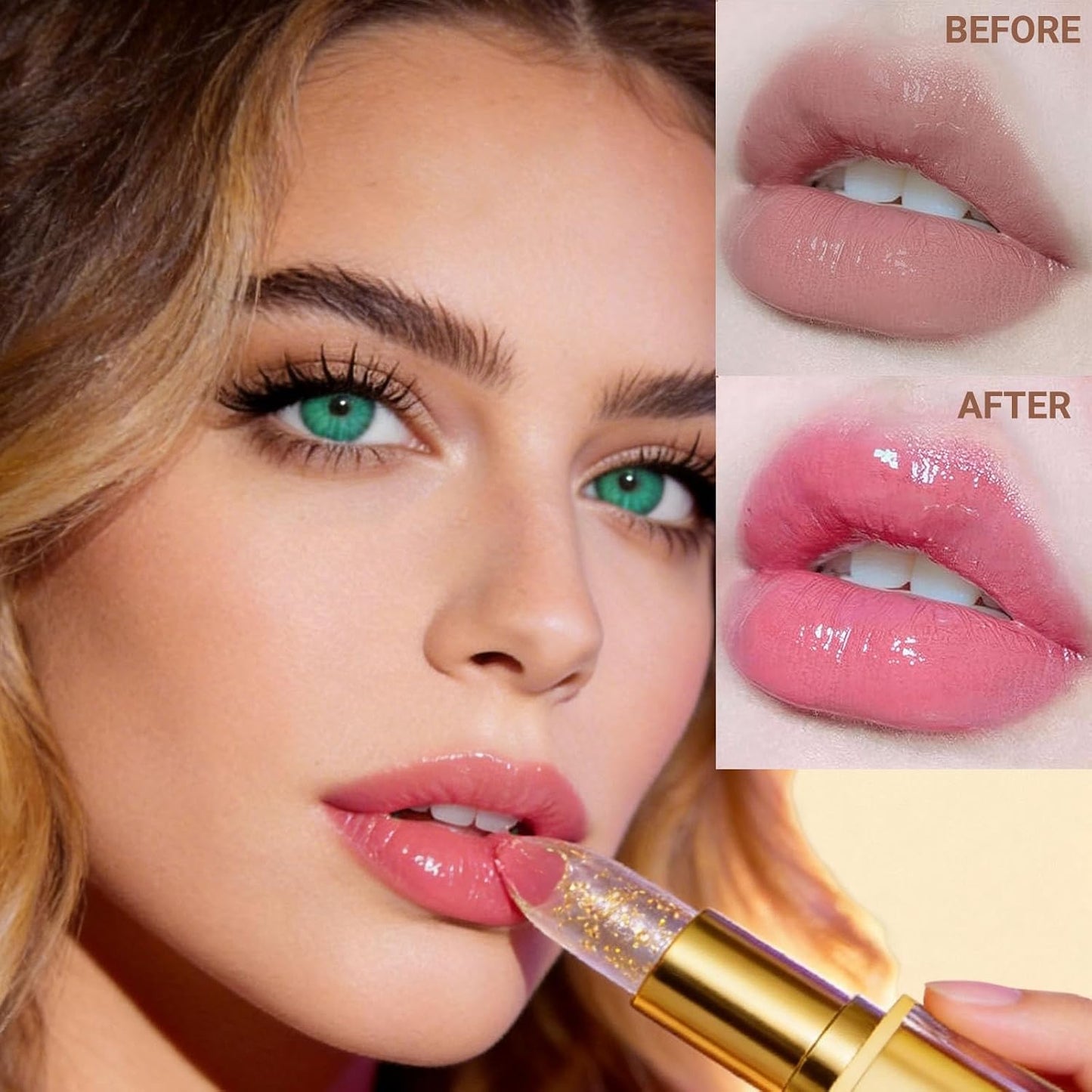 Color Changing Lipstick for Mature Women - pH Adjusting, Transfer-Proof, Long-Lasting Moisturizing Lip Glow | Gold