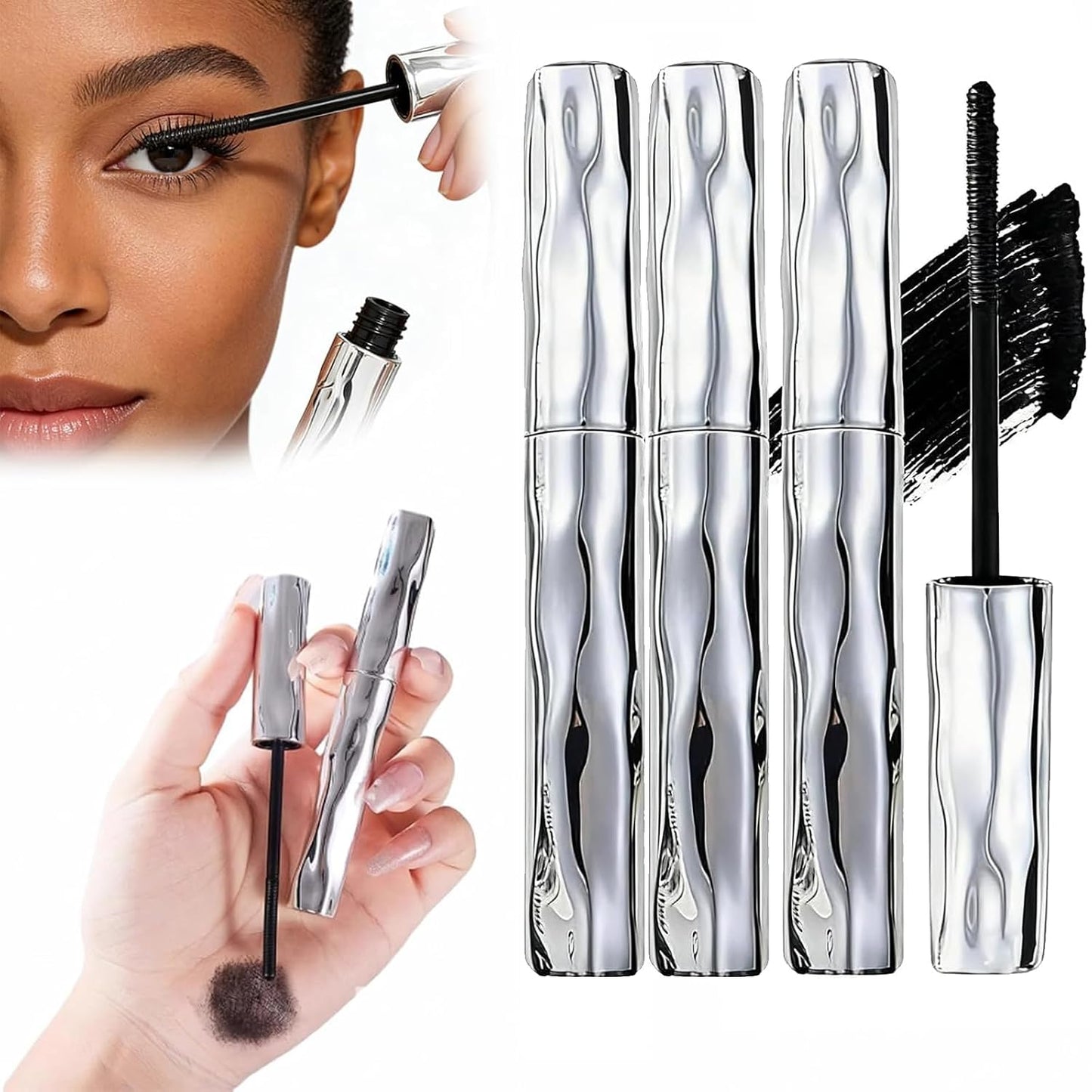 Waterproof Fiber Mascara - Long-Lasting Tubular Eyelash Primer | Natural, Non-Smudge Formula