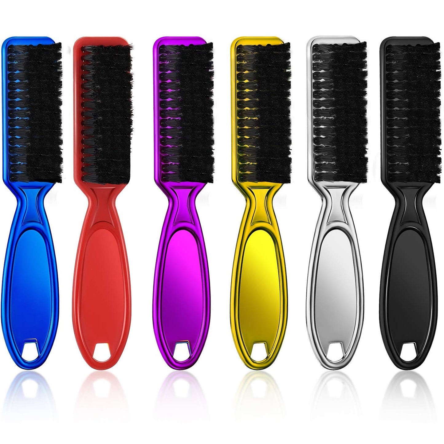 Patelai 6 Pcs Barber Clipper Cleaning Brush Set, Clipper Cleaning Brushes, Barber Accessory Nylon Trimmer Cleaner, Hair Fade Styling Tool, Duster, Manicure, Mini Lightweight(Vibrant Color Set)