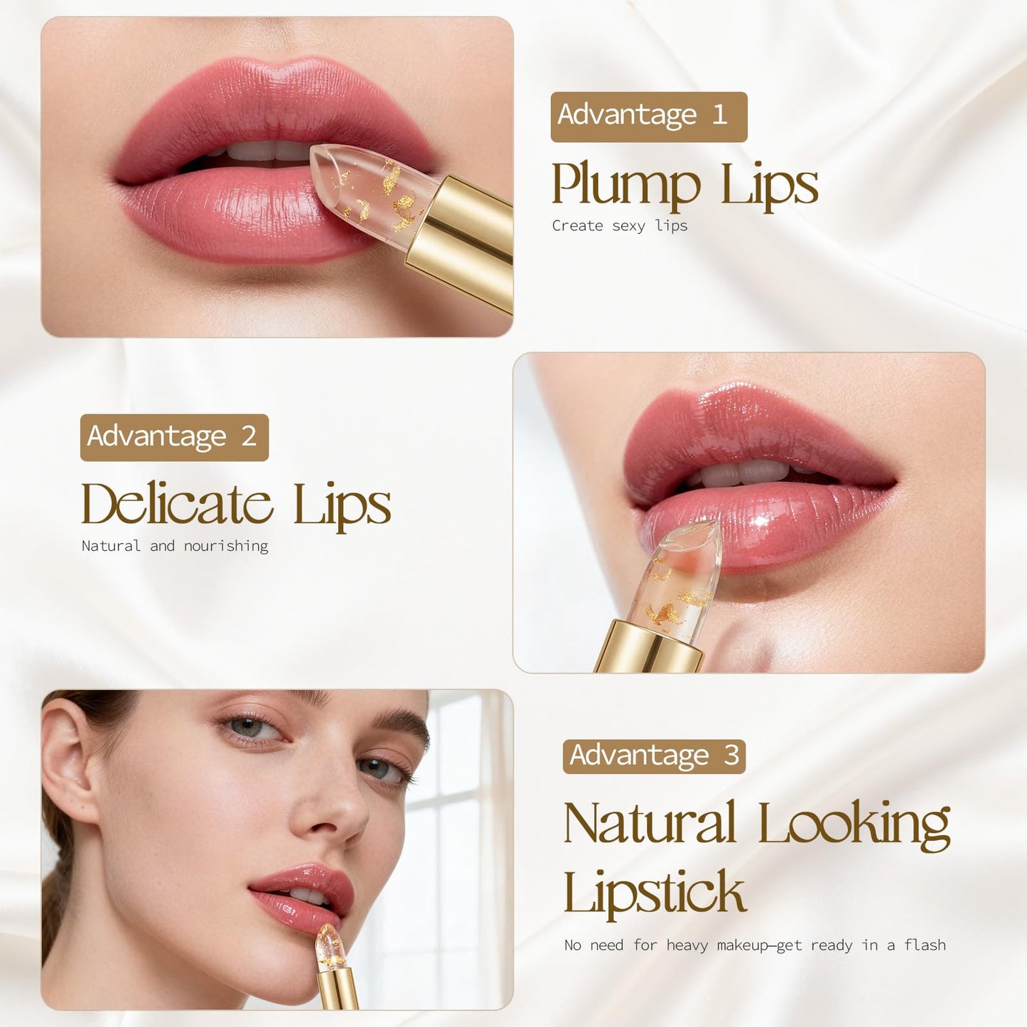 Tiostep Color Changing Lipstick PH Adjusting Clear Changes Color Lipstick Suitable for All Skin Tones Long Lasting Moisturizing Tinted Lip Balm Great Gift for Women