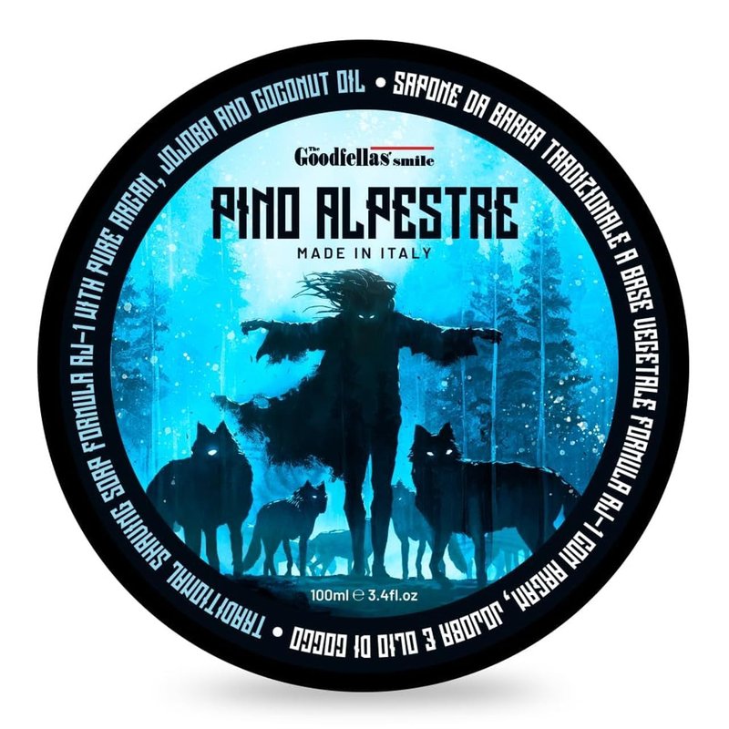 The Goodfellas’ Smile PINO ALPESTRE (Alpine Pine) Italian Shaving Soap – Artisan Semi-Soft Soap for Rich Brush Lather, Wet Shave Routines & Razor Prep