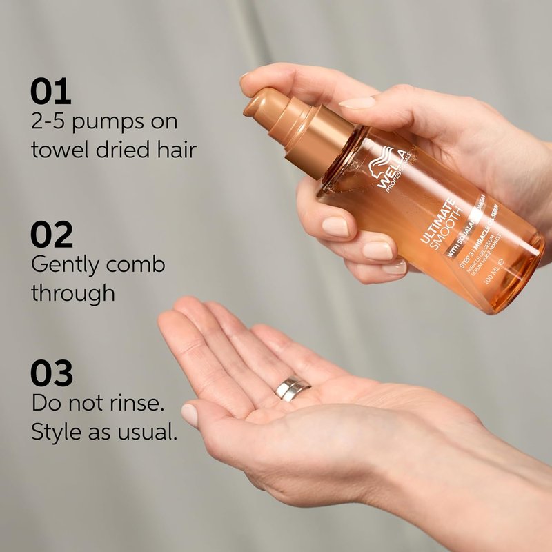 Wella Professionals ULTIMATE SMOOTH Miracle Oil Serum for Dry, Frizzy Hair - Nourishing Squalane & Omega 9 | Heat Protectant, Color Safe