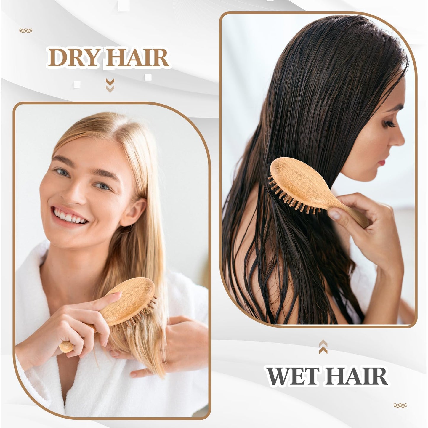 FoldTier 15 Pack Mini Bamboo Hair Brush Bulk Wooden Travel Small Hairbrush Massage Scalp Detangling Pocket Brush for DIY Wedding Guest Gifts Bridal Shower Bridesmaid Proposal Favors