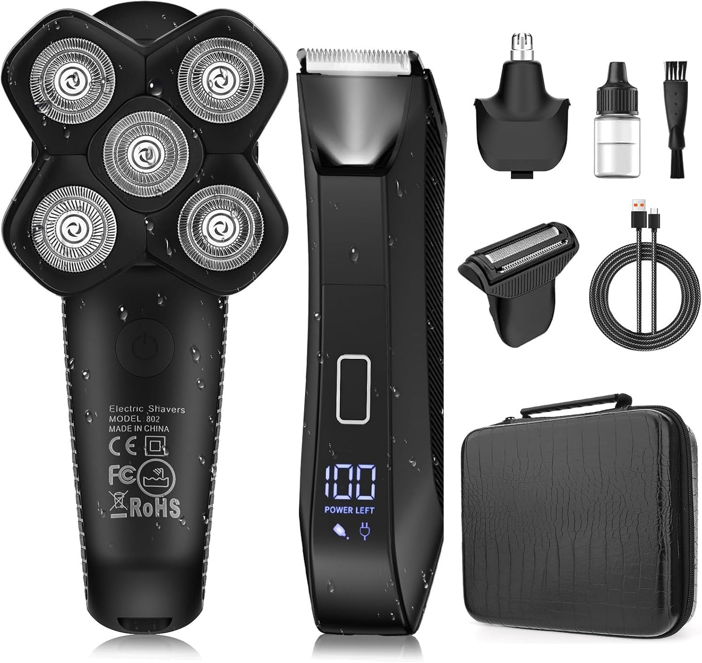 Manscape Body and Ball Trimmer for Men, Bald Head & Body Shaver, Mens Grooming Kits Pubic Groin Hair Trimmer, Body Groomer Electric Razors for Smooth Shaving, IPX7 Waterproof