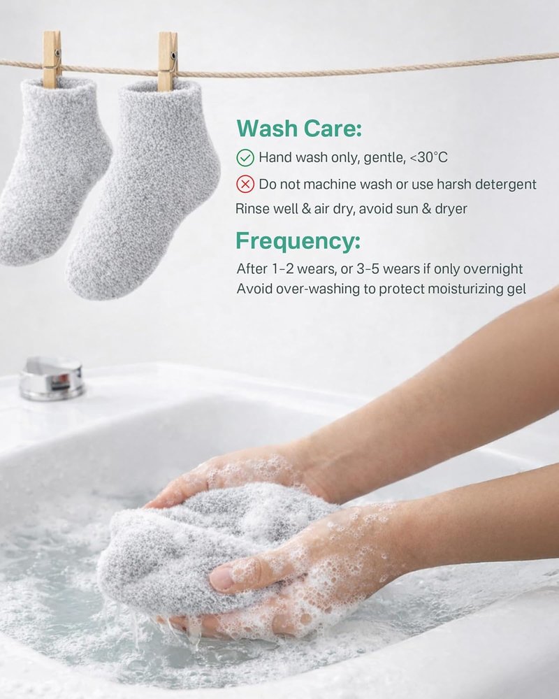 Moisturizing Socks for Dry Cracked Feet - Aloe Gel Heel Protector | Size 9-11, Foot Spa Care