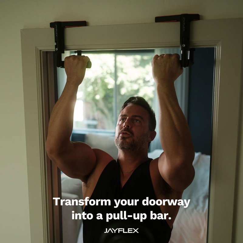 Jayflex CrossGrips Compact Pull Up Bar - Pull Up Bar Door Frame for Work from Home Fitness - Adjustable Door Frame Pullup Bar Handles - 250 lbs Capacity