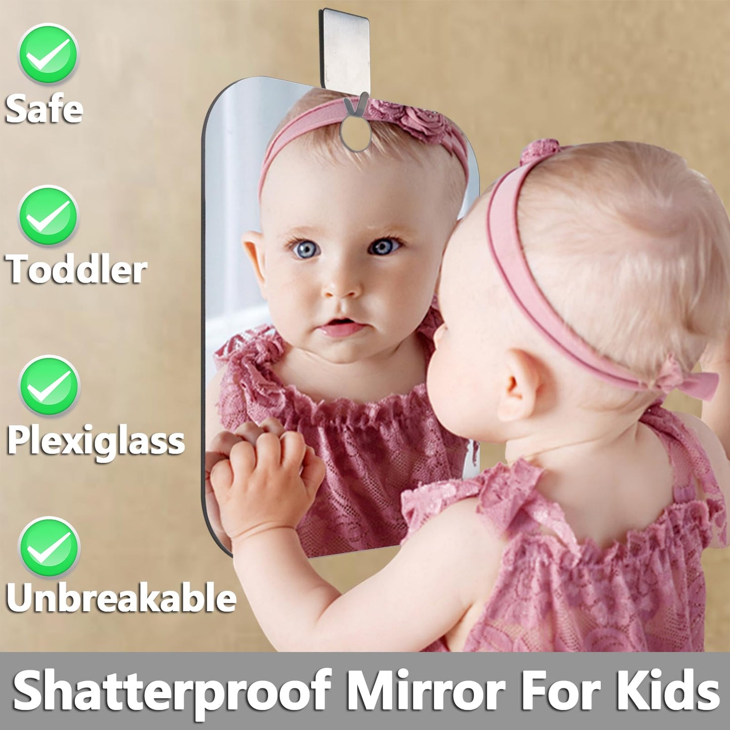 Shower Mirror Fogless for Shaving, (Larger 11x8 Inch) Shatterproof Anti Fog Shaving Mirrors Holder NO-Drilling, No Fog Free Waterproof, Small Wall Mounted Bathroom Accessories Hanging Camping Men