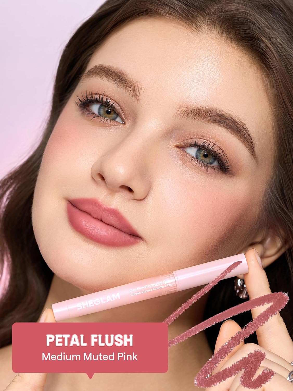 Cloudline Blur Lip Liner - Long Lasting Vegan & Cruelty-Free Lip Stain | Petal Flush Color