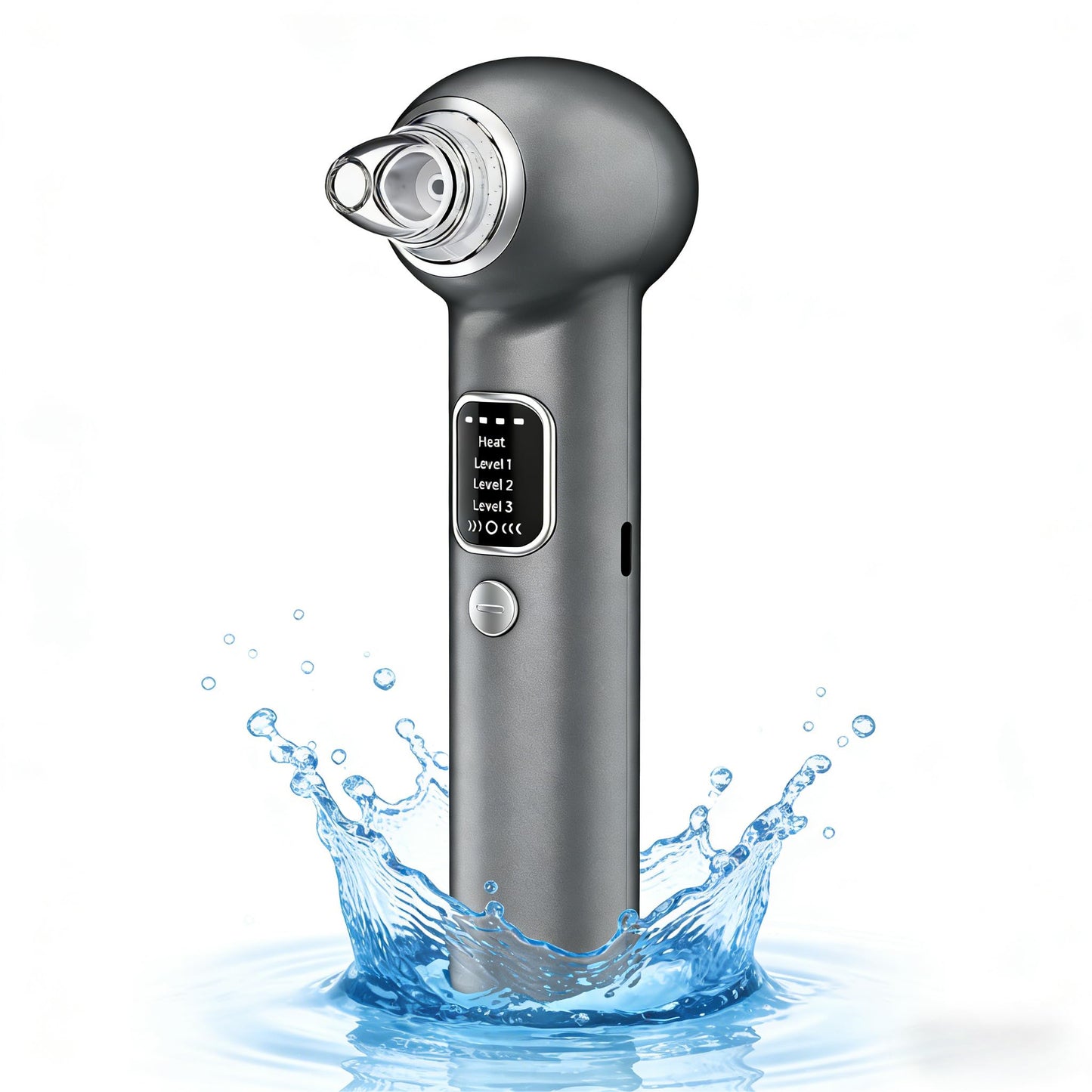 Blackhead Remover Pore Vacuum with Heating - Blackhead Extractor with 3 Adjustable Suction Levels, 5 Probes - Blackhead Remover Tools for Women & Men (Gray)