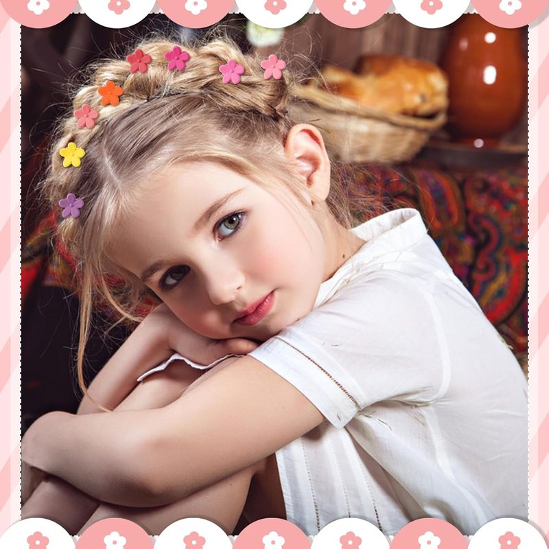 Baby Hair Clips - 112 Pcs Mini Flower & Butterfly Claw Clips for Girls | Colorful Hair Accessories with Organizer Box