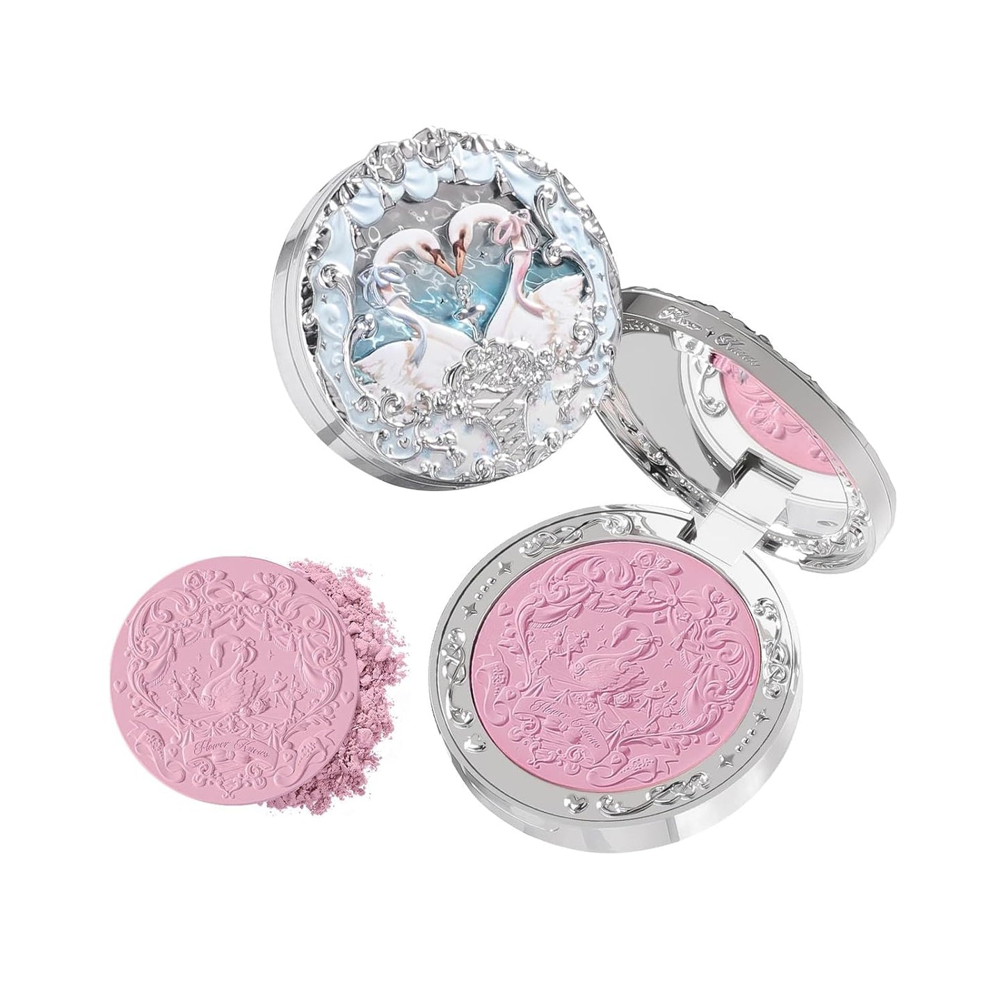 Swan Ballet Blush - Flower Knows Cool Lilac Matte Powder for Cheeks | Buildable, Long-Lasting Makeup, 0.17 Oz (03 Silky Ribbon)
