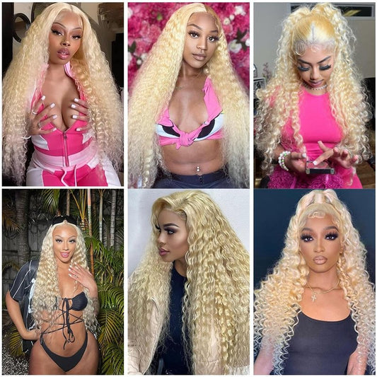Blonde Bundles #613 Kinky Curly Bundle 24 26 28 Inch Unprocessed Virgin Soft and Silky #613 Bundle Hair Extensions 300g