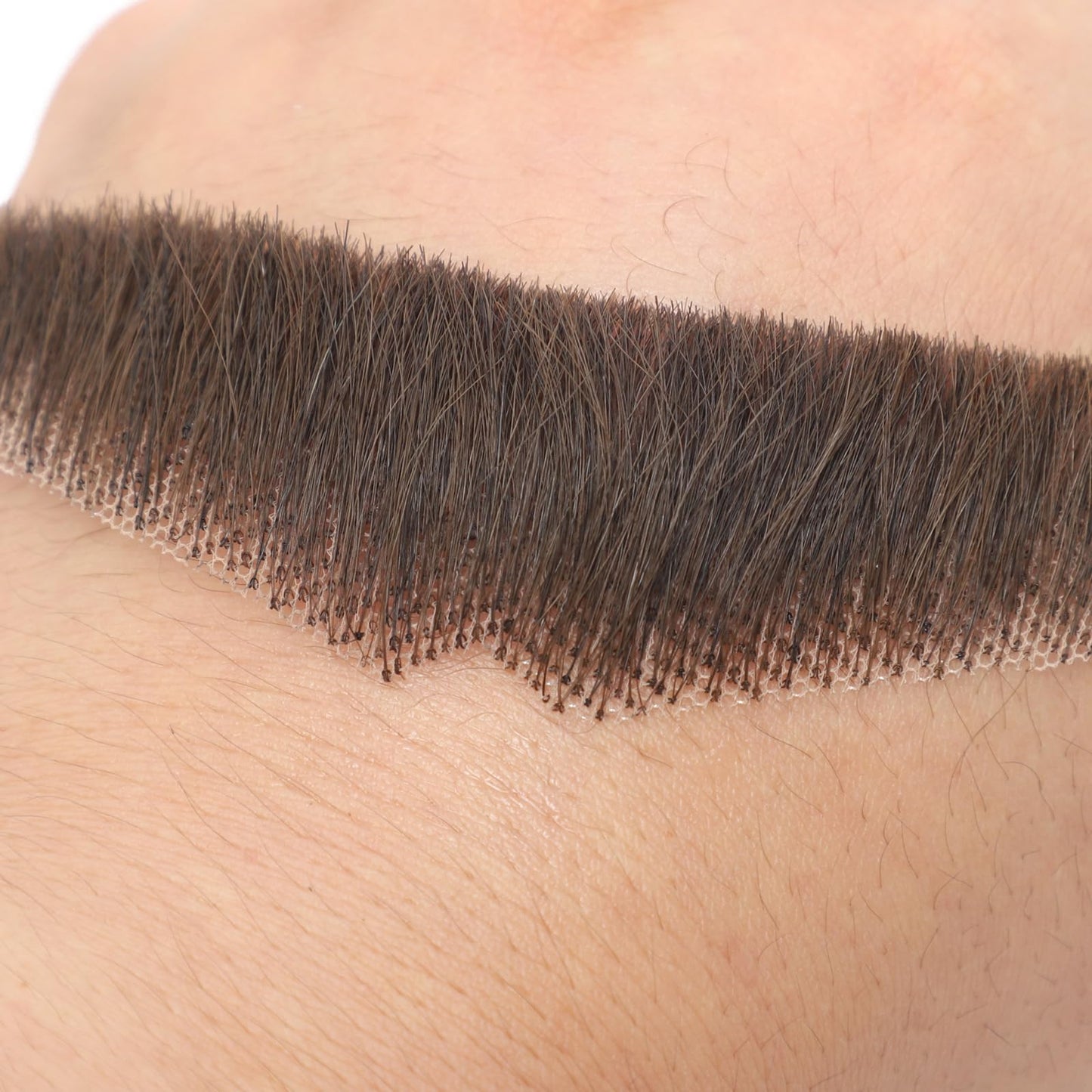Amiunis Human Hair Beard Lace Base Hand Knotted Realistic Mustache for Adults Costume Party Cosplay Fake Full Beard (FB003-Brown)