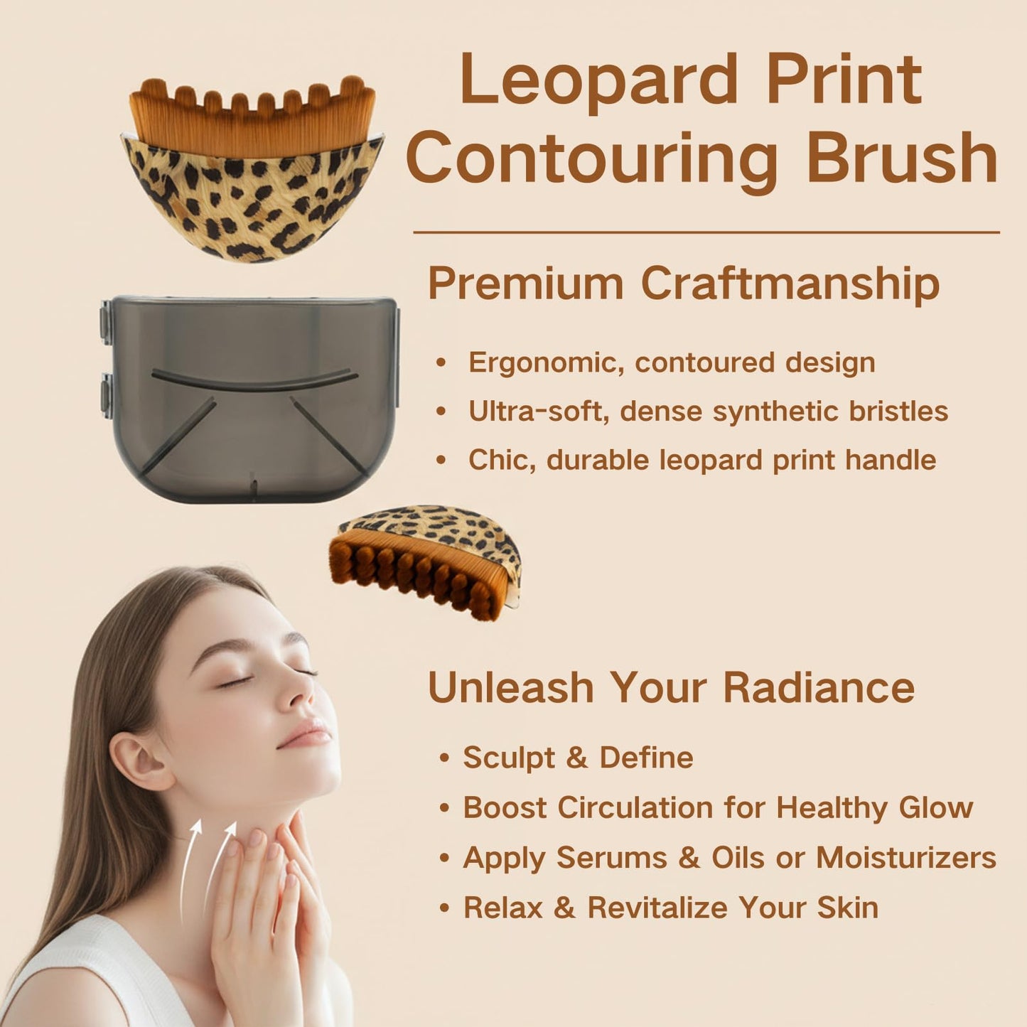 2PCS Lymphatic Contour Face Brush, Lymphatic Drainage Brush for Sculpting & Lifting, Gentle Facial Sculpting for Jawline & Cheeks, Ergonomic Lymphatic Face Brush for Chin & Neck, Ultra-Soft Bristles