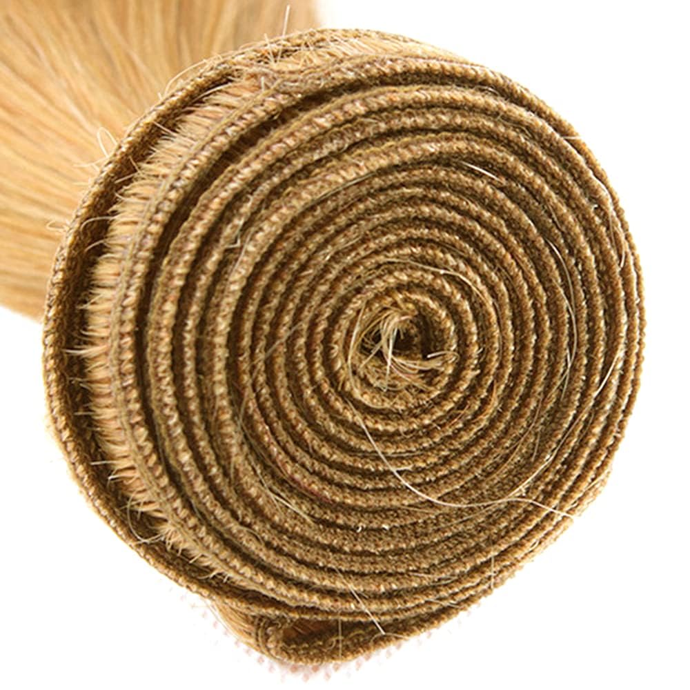 18 20 22 Inch #27 Honey Blonde Bundles Human Hair 3 Bundles Brazilian Remy Hair 50 Grams/Bundle 10A Grade Unprocessed Virgin Hairs Blonde Yaki Straight Bundle Weaves Extensions
