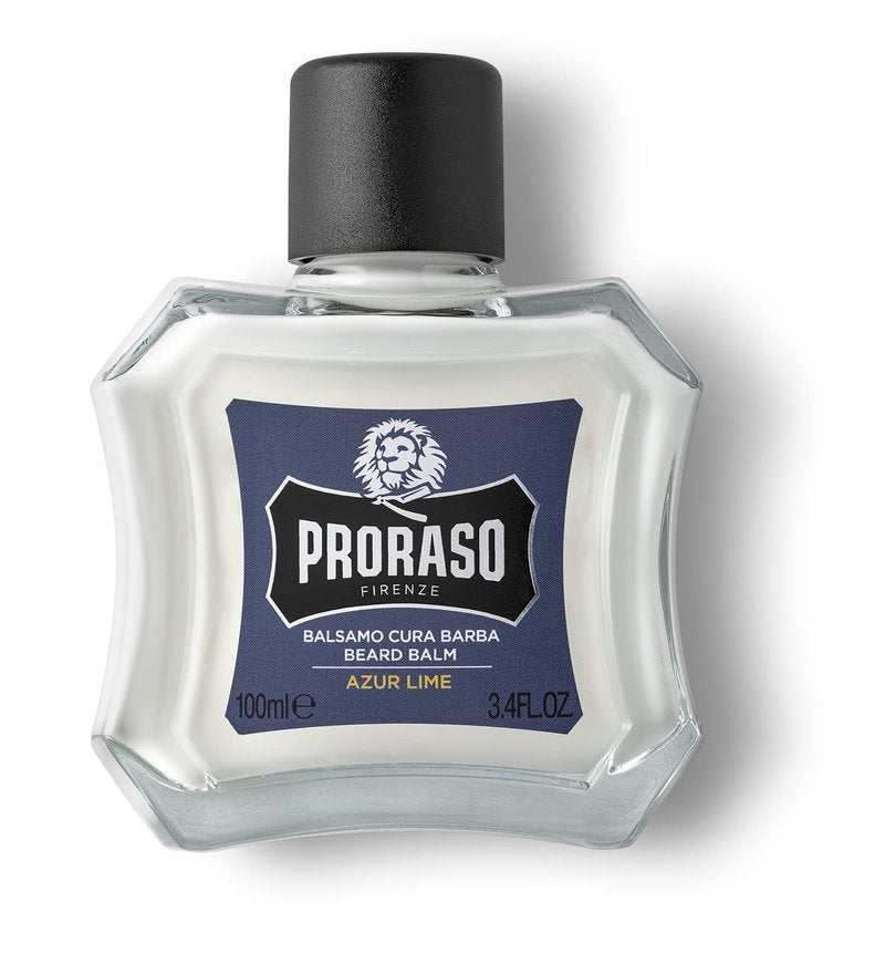 Proraso Azur Lime Beard Balm - Moisturizing Citrus & Mint Condition Beards & Soften New Beard Growth - Leave In Facial Hair Conditioner for Men - 3.4oz
