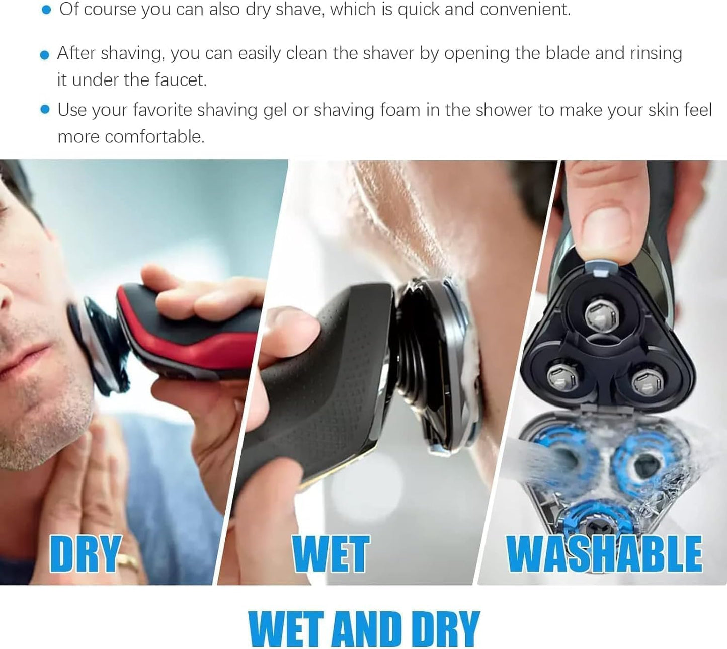 6 Pack SH50 Replacement Shaver Heads Compatible with Philips Norelco Series 5000, SH50 Replacement Blades for Philips Electric Shaving S5510, S5340, S5140