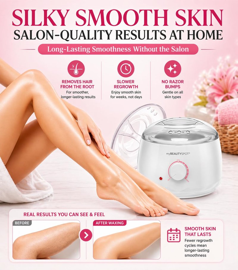 My Beauty Spot Wax Warmer for Hair Removal Kit - Electric Wax Machine for Women at Home - Full Body Bikini Brazilian - Includes Hard Wax Beads & Applicator Sticks