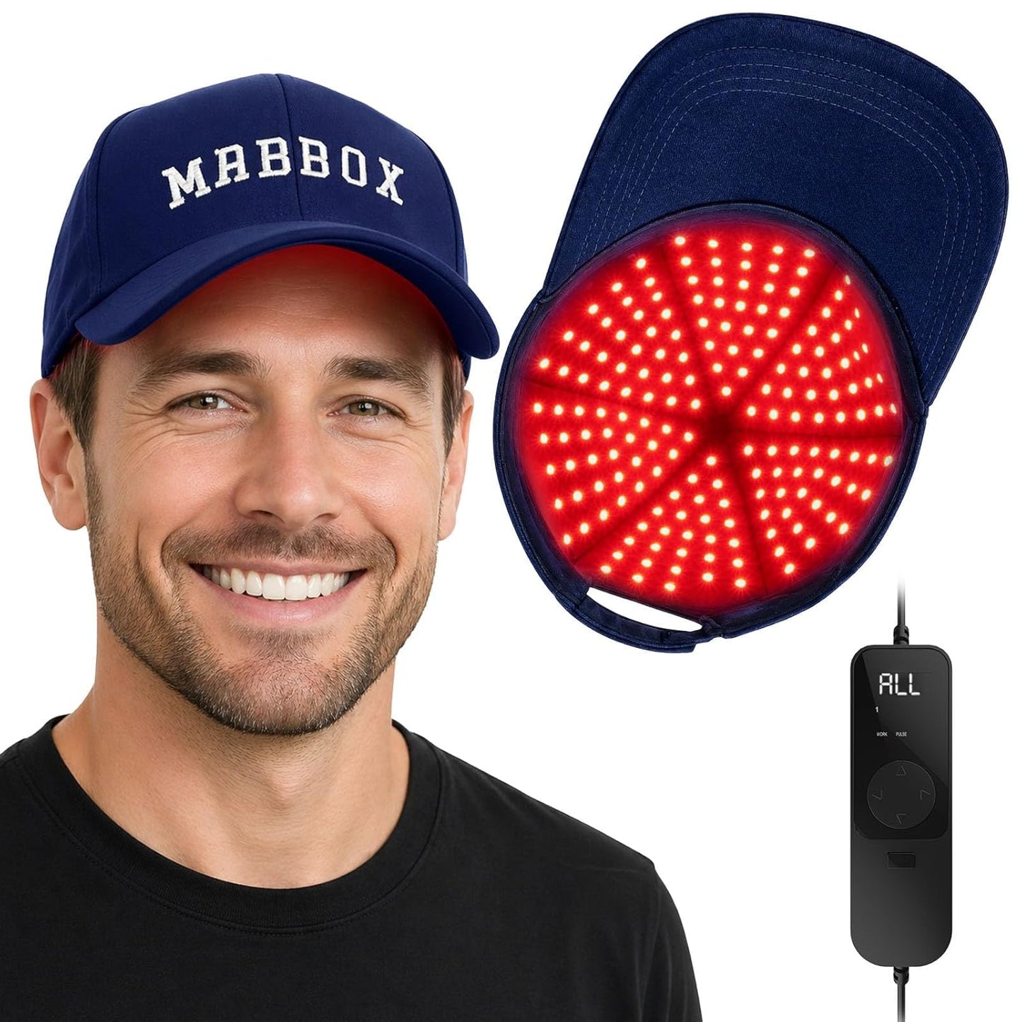 Red Light Therapy Hair Growth Cap - 528 Light Emitters for Full Scalp Coverage | Unisex Black