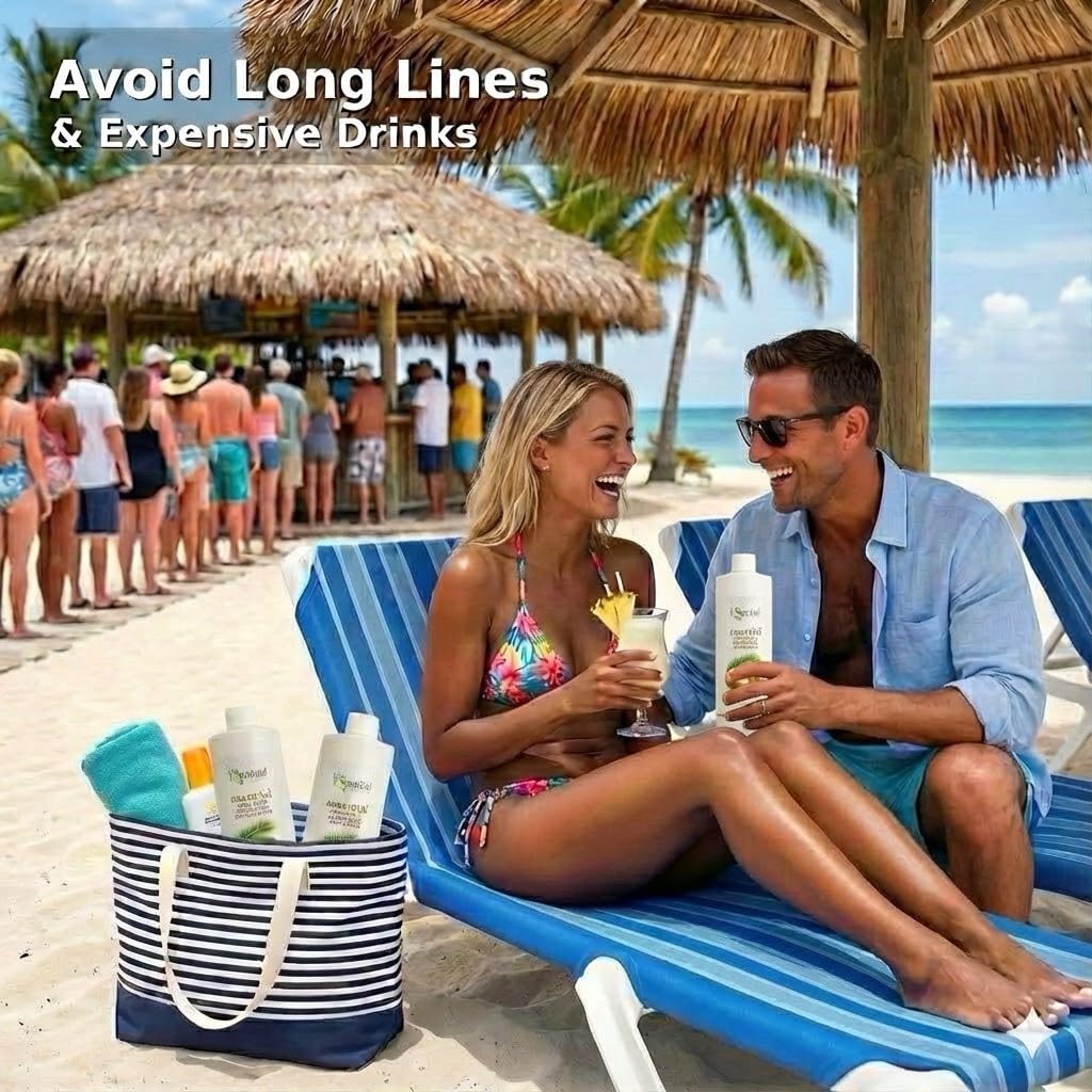 Rum Runners for Cruise Alcohol Smuggling Kit Hidden Flasks for Liquor Disguise Fake Shampoo Bottles Hidden Alcohol Container - Leak-Proof and Undetectable Travel Flasks 4 Bottle Set - CRUISE RUNNERS