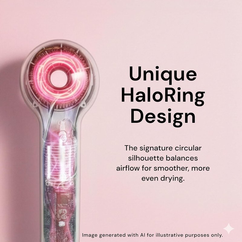 L'ANGE HAIR Ionic Hair Dryer - High Speed, Frizz-Free Styling | Lightweight Brushless Motor, 4 Heat Settings | Blush