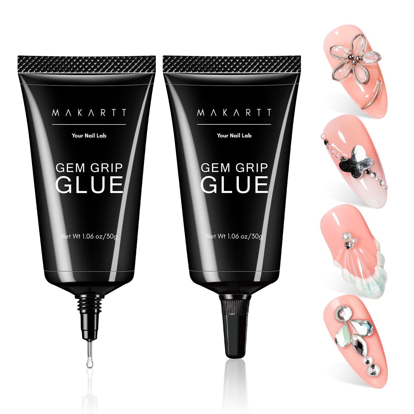 Makartt Nail Gem Glue: Precision Gel for Tiny Gems and Gap Filling 2 x 30ml