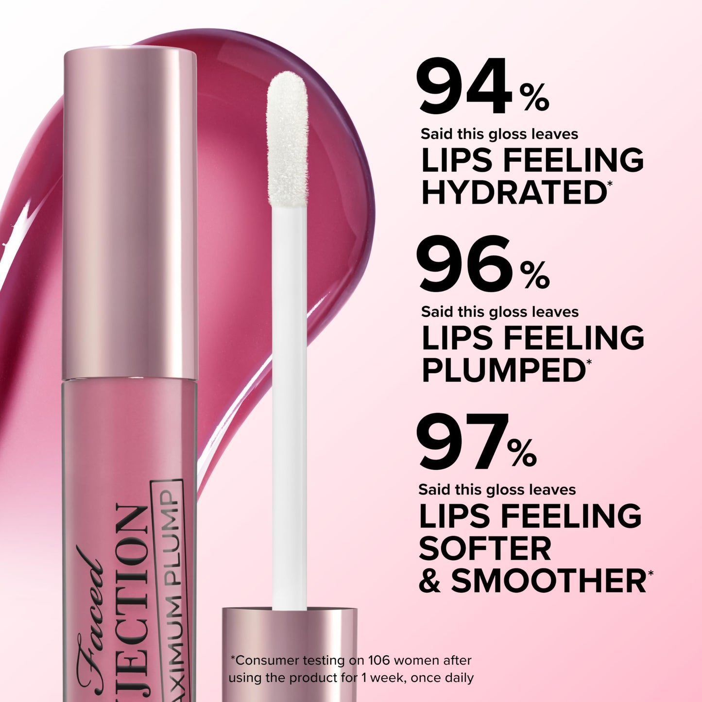 Too Faced Lip Injection Maximum Plump Extra Strength Lip Plumper Gloss | Hydrating, Volumizing, + Plumping, 0.14 Fl Oz, Original
