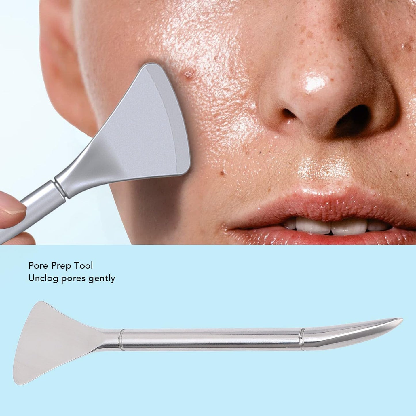 Blackhead Remover Tools, Stainless Steel Pore Scraper Metal Blackhead Spatula Face Skin Care Tool for Women Men Pores Pimples Blackheads