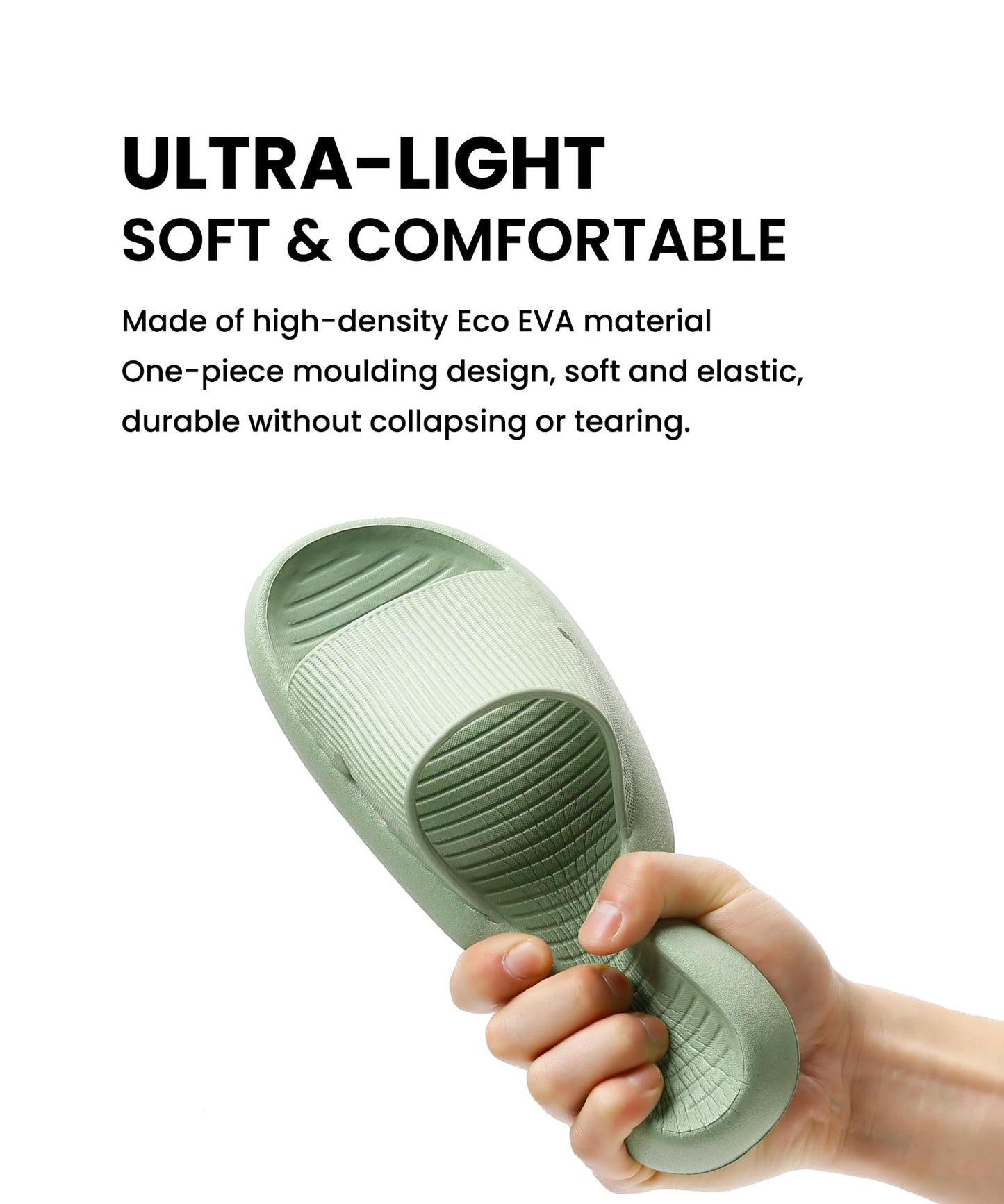 Anmerl Shower Shoes for Men and Women, Soft Lightweight Quick-Drying & Non-Slip House Slippers Slides for Bathroom, Pool, Beach, Indoor & Outdoor