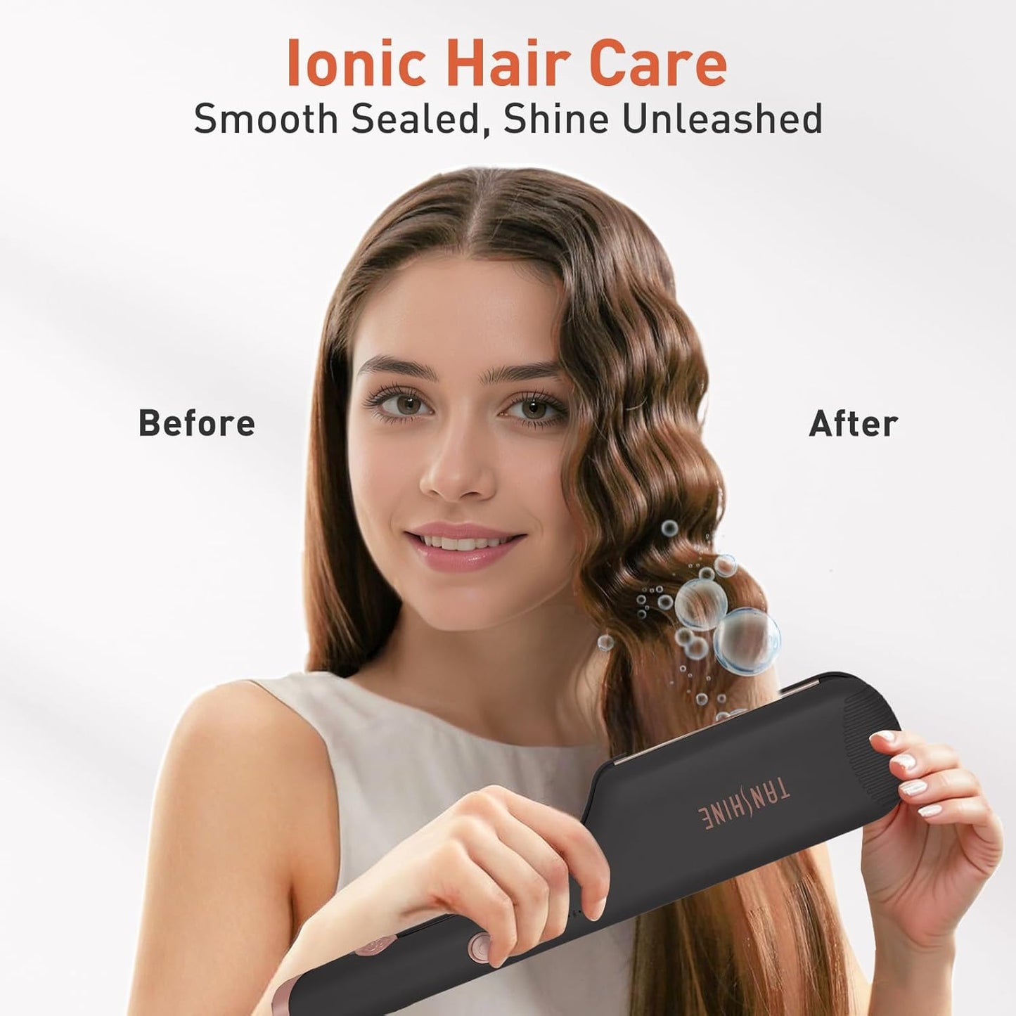 TANSHINE Curling Iron Hair Waver - 1.25 Inch Dual Barrel Ceramic Curler for Beach Waves | Adjustable Temp, Anti-Scald, Black