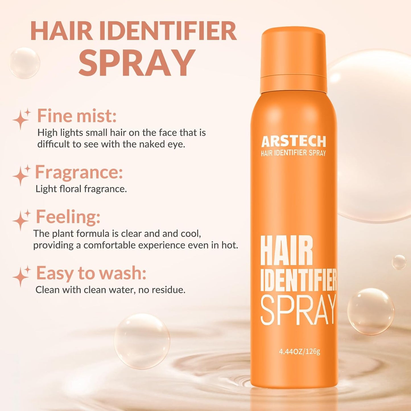 Hair Identifier Spray - Dermaplaning Tool for Women | 4 Face Razors Included, Ideal for Smooth Skin