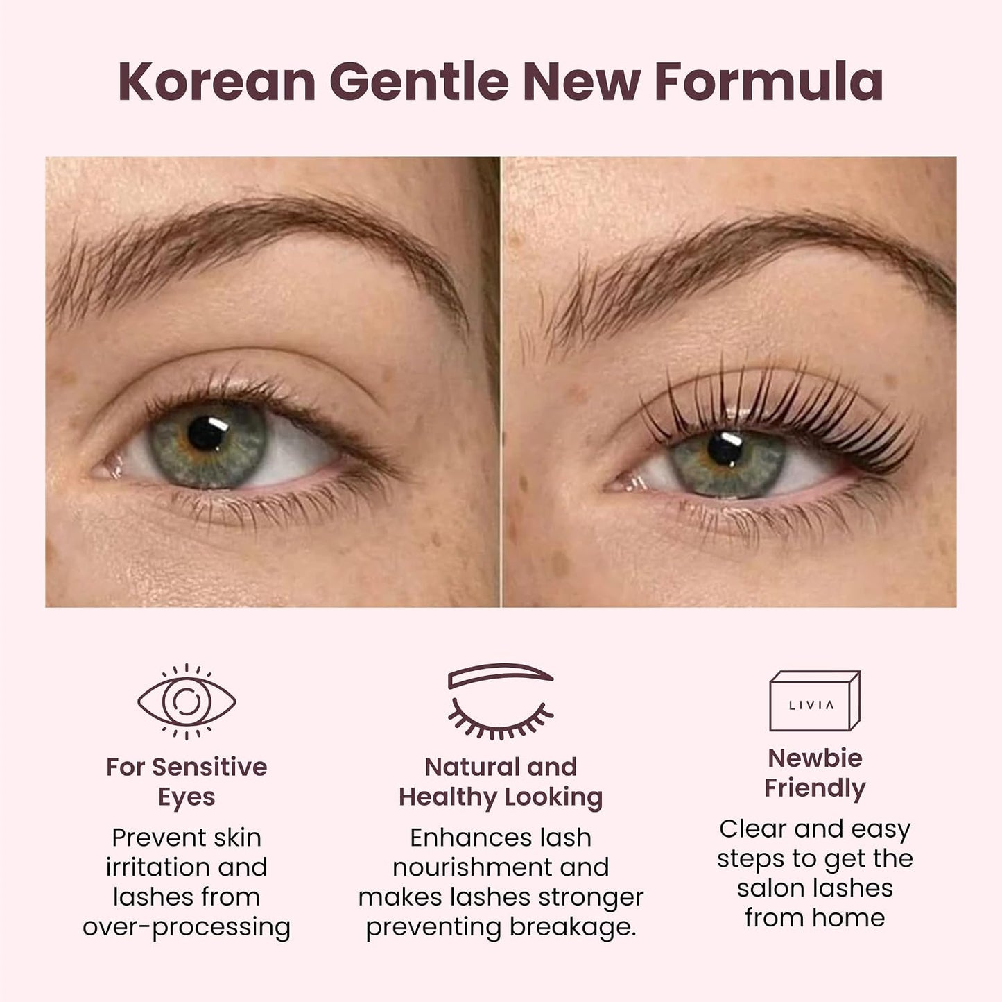 Korean Lash Lift Kit - Easy Application for Perfectly Curled, Darker Lashes | 3 Complete Treatments with Nourishing Ingredients