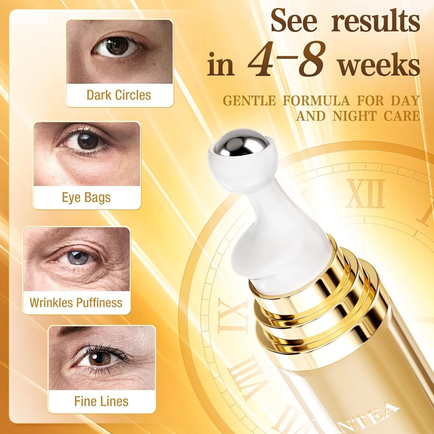 Caffeine Eye Cream for Dark Circles & Puffiness - Retinol Anti-Aging Serum for All Skin Types (0.52 Fl Oz)
