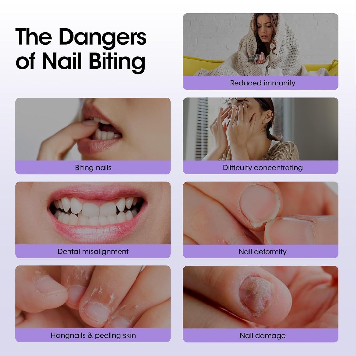 Gellen Nail Biting Prevention | Roll-On Treatment for Kids & Adults - Quick-Dry Bitter Taste Nail Polish