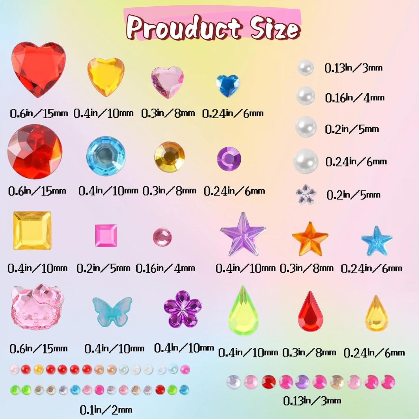 Self Adhesive Jewels for Crafts - 3521 Flat Back Plastic Gems | Stickers for Kids & Scrapbooking