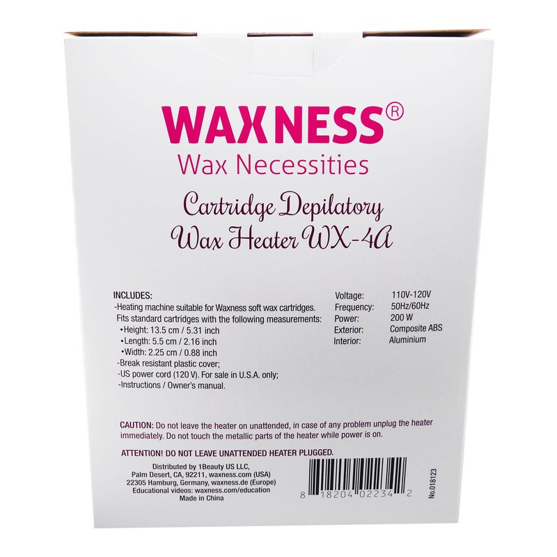 Waxness Cartridge Wax Warmer Kit – Professional Roll-On Heater with 4 Cartridges Included – Hair Removal Starter Set for Salon & Home Use