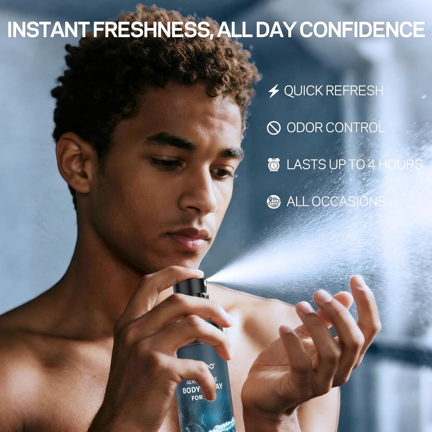 Men’s Body Spray Set - Aluminum-Free Cologne & Deodorizing Mist | Oriental & Woody Scents, 3.4 fl oz Each